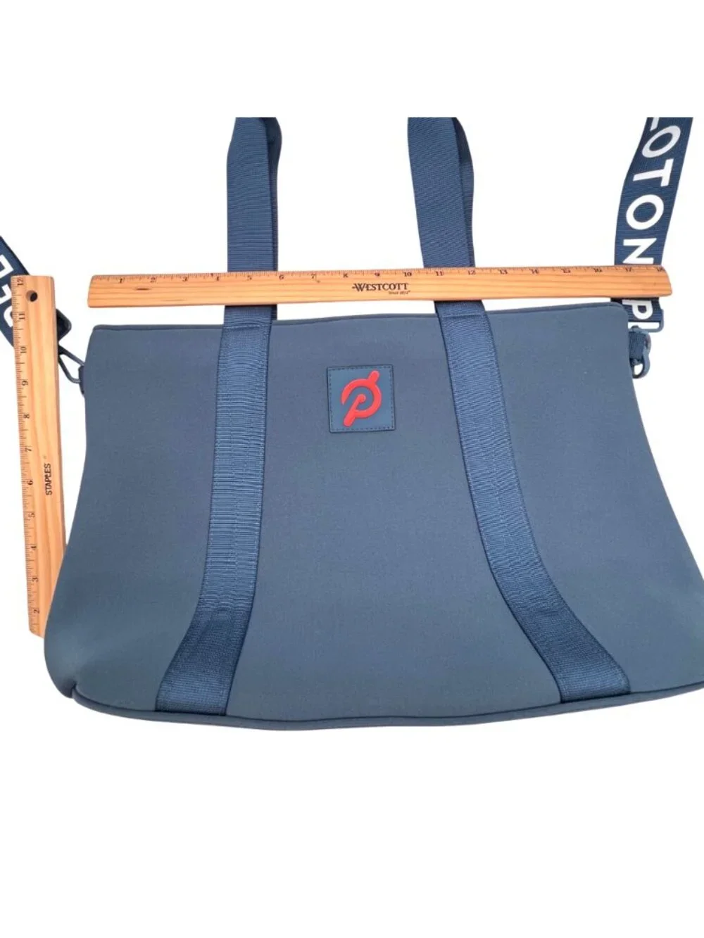 Peloton Blue Gym Bag Tote With Adjustable Strap & Zipper Closure & Inner Pocket - Picture 11 of 12